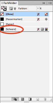 InDesign Farbfelder