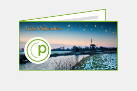 P012 Weihnachtskarten, DIN-lang, 4-seitig, quer