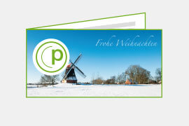 P018 Weihnachtskarten, DIN-lang, 4-seitig, quer