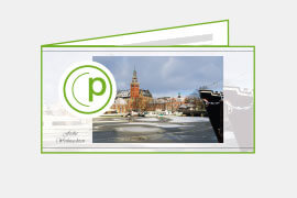 P003 Weihnachtskarten, DIN-lang, 4-seitig, quer