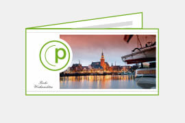 P001 Weihnachtskarten, DIN-lang, 4-seitig, quer