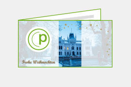 P015 Weihnachtskarten, DIN-lang, 4-seitig, quer