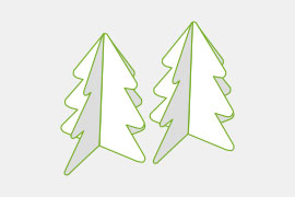 Aufsteller Weihnachtsbaum, gestanzt (140 x 170 mm)