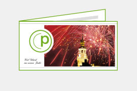 P017 Weihnachtskarten, DIN-lang, 4-seitig, quer