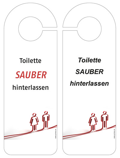 Hinterlassen toilette sauber Bitte hinterlassen